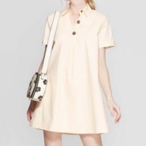 Cream Collared Shirt Dress